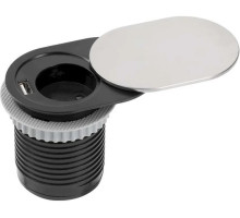 Розетка+ usb  врезная серебро  Rejs TR19.0025.08.049