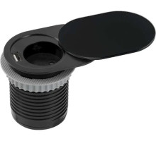 Розетка+ usb  врезная черная  Rejs TR19.0025.08.061